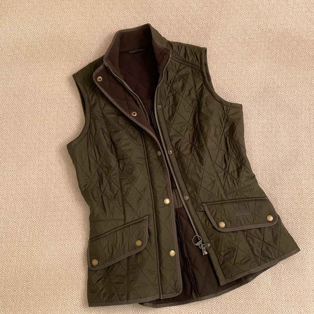 Barbour, Calvary Quilted Vest in Olive Green